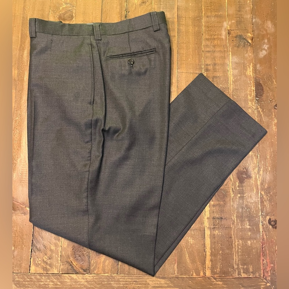Lauren Ralph Lauren Mens Flat Front Dress Pants 34x32 Gray Cashmere Wool Slacks